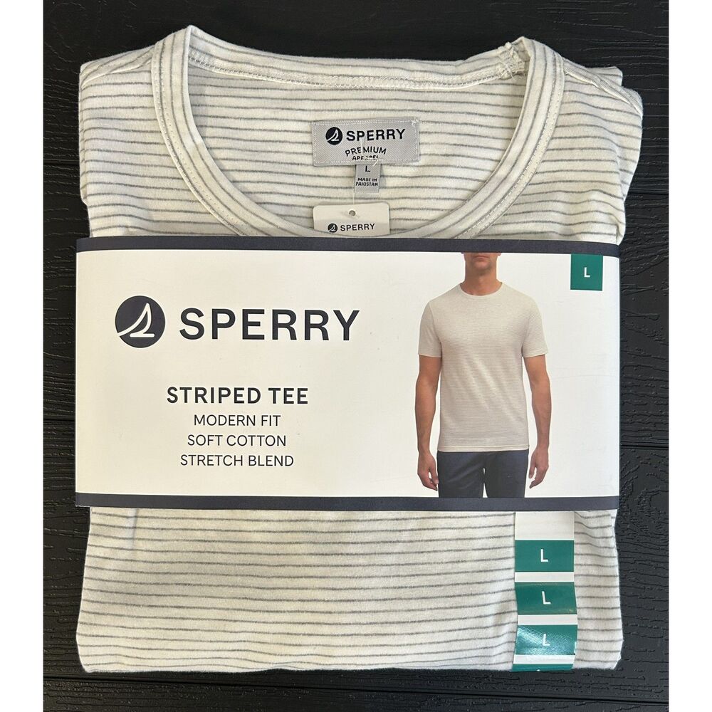 NWT Sperry Premium Men's Striped Tee — Size Large